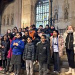 Children at the Houses of Parliament.